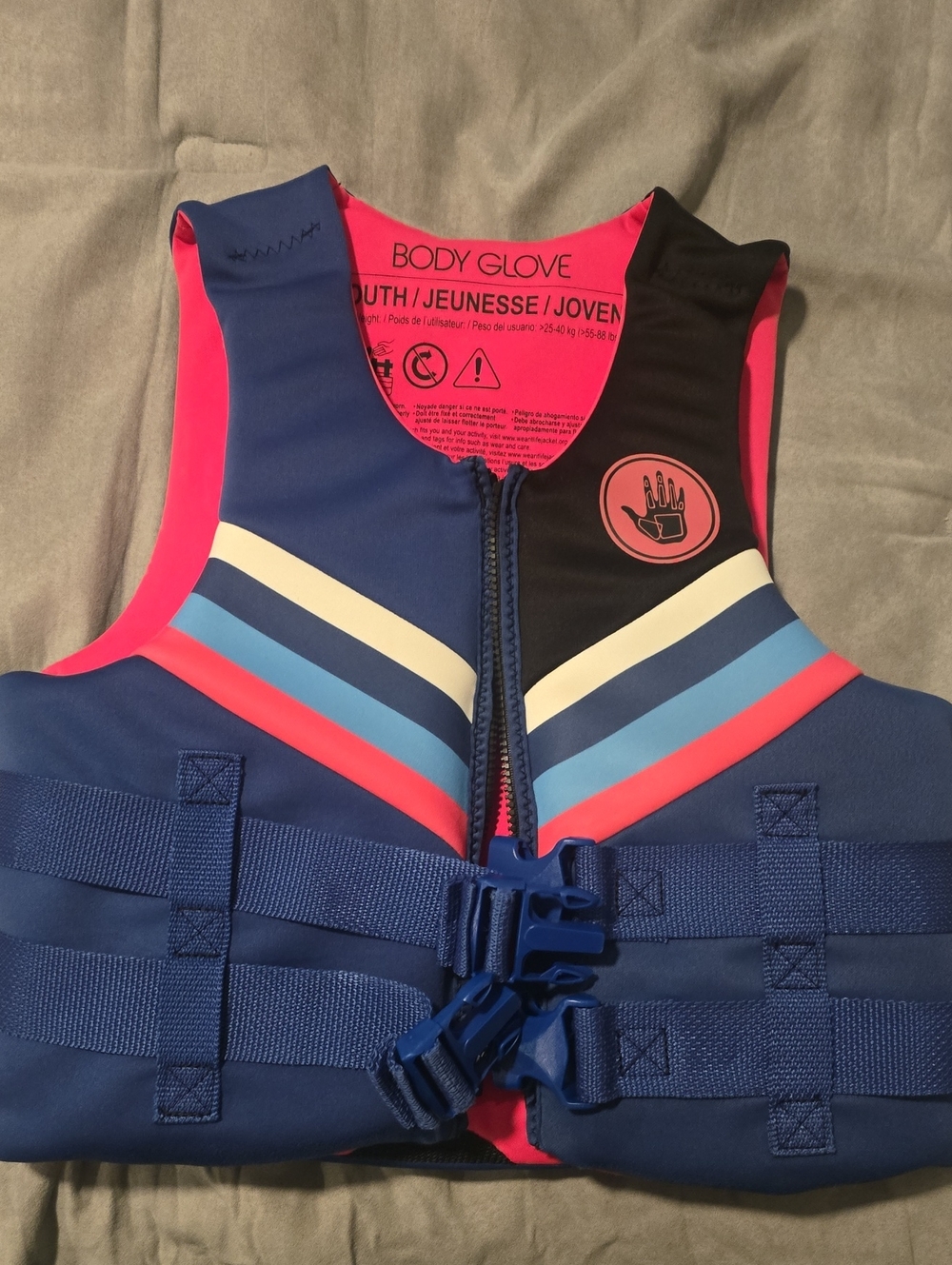 Body Glove Kids Life Jacket in Navy, Pink & Light Blue